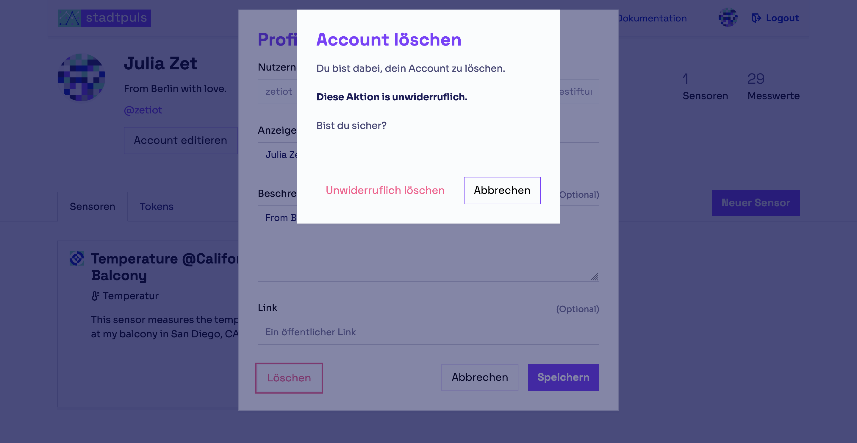 Account löschen